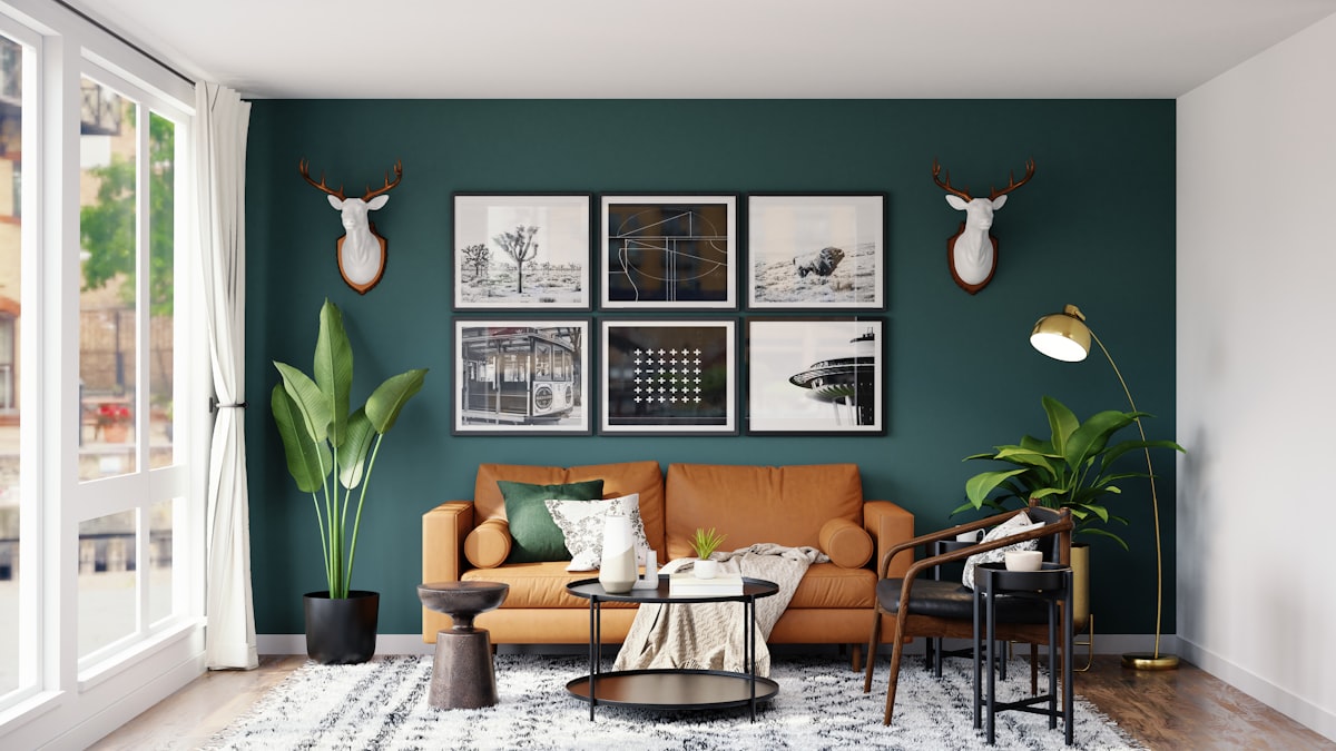 Calming bedroom with soothing color scheme